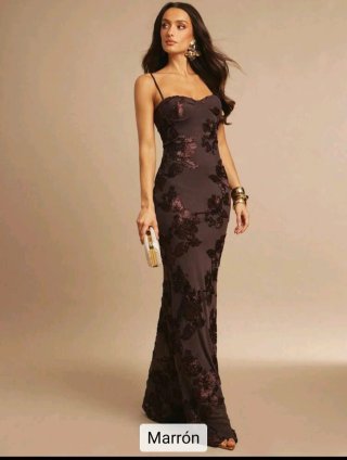Vestido Largo Shein Galilea Marrón