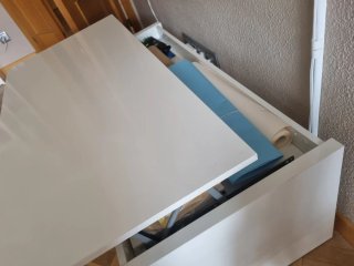 Mesa centro extensible blanca