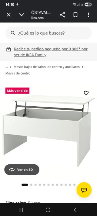 Mesa centro extensible blanca