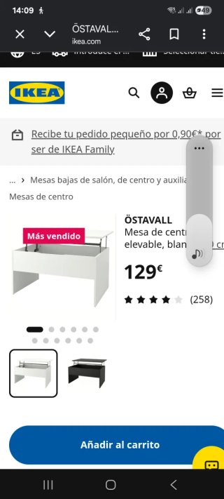 Mesa centro extensible blanca