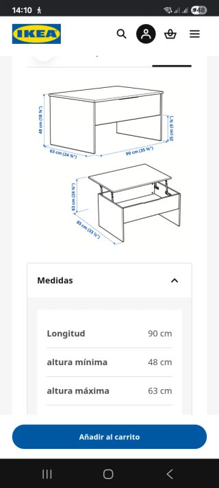 Mesa centro extensible blanca