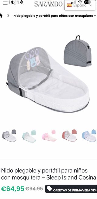 Nido plegable para bebé