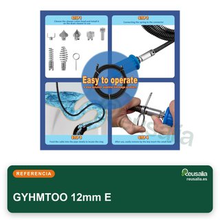 Desatascador tuberías sirga acero 5m 12mm