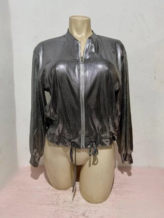 Chaqueta Bomber Plateada talla U