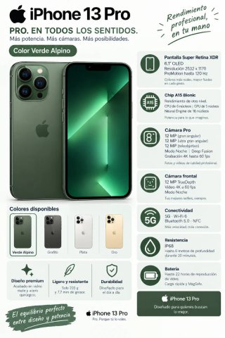 IPHONE 13 PRO 128GB BAT100%//GARANTÍA!!CAMBIO!!!