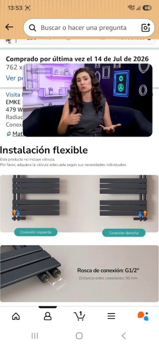 Radiador Toallero agua caliente  Antracita