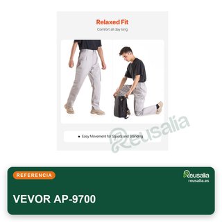 VEVOR pantalones resistentes fuego algodón talla XL