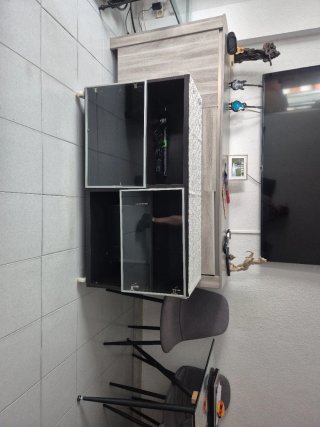 Mueble salón/multiusosIkea cristal,madera c/ruedas