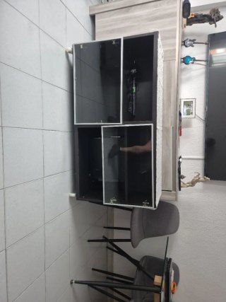 Mueble salón/multiusosIkea cristal,madera c/ruedas