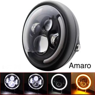 Farol Para Moto/Mota Cafe Racer/Scrambler Com Supo