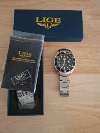 Reloj LIGE Submarino Esfera Negra