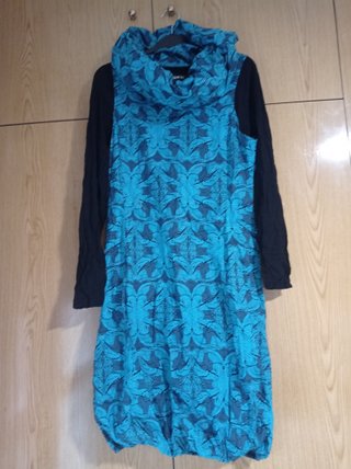 Vestido azul y negro talla única