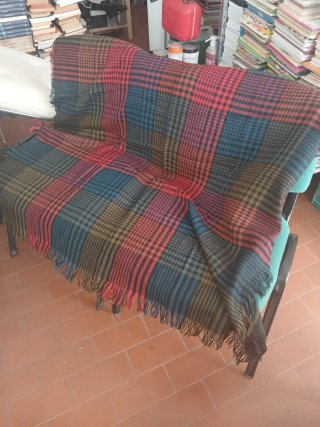 Manta antiga xadrez senhora