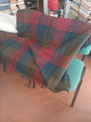 Manta antiga xadrez senhora