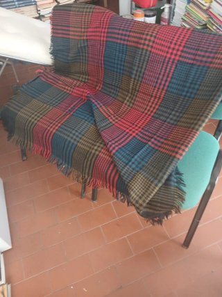 Manta antiga xadrez senhora