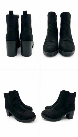 Botines Negros con Tacón y Suela Track