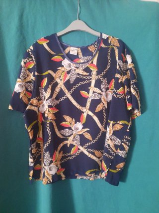 Blusa Sodrap estampada Azul Marino Talla 58
