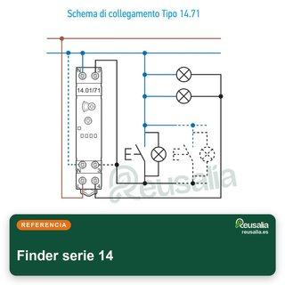 Finder serie 14 automático escalera 16A