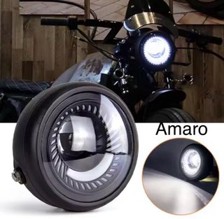 Farol Para Moto/Mota Cafe Racer/Scrambler Com Supo