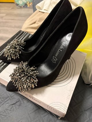 Zapatos de Tacón Piel de Luna Negros