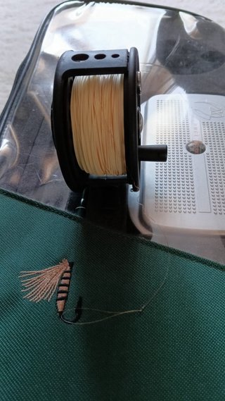 Caña de Pescar con Mosca y Accesorios