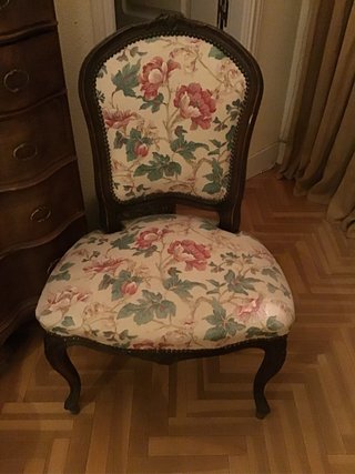 Silla tocador vintage floral madera