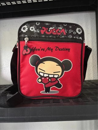 Bolso Bandolera Pucca Rojo y Negro