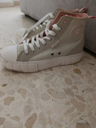 Zapatillas Botín Kelme Beige y Rosa