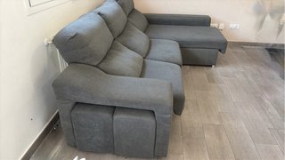 Sofá Cama Chaise Longue Gris