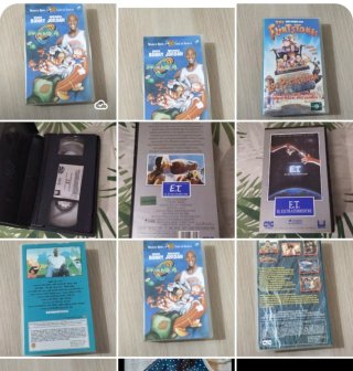 3 Películas VHS: Space Jam, E.T. y Los Picapiedra