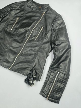 Chaqueta Biker Maison Blue Negra Talla XL