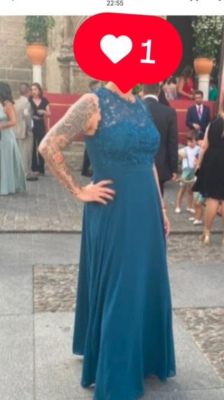 Vestido largo verde para eventos.  Precio a conver