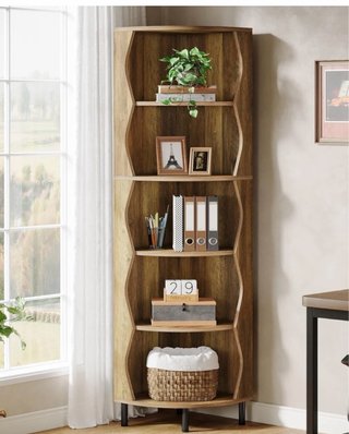 Libreria esquinera de madera
