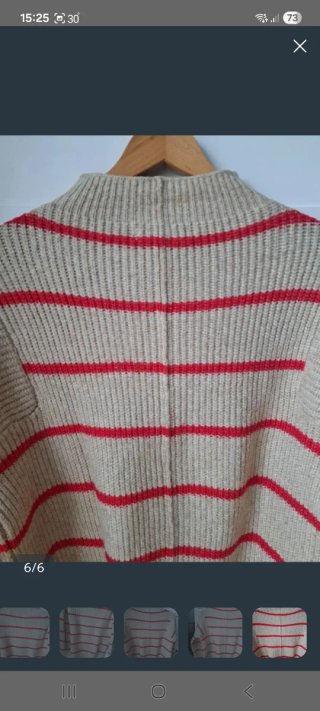 Jersey beige con rayas naranjas