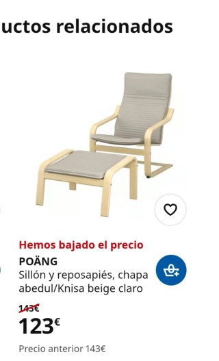 Sillón Poäng Ikea con reposapiés