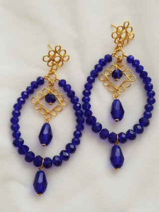 Pendientes de Flamenca con Cuentas Azules