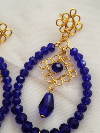 Pendientes de Flamenca con Cuentas Azules