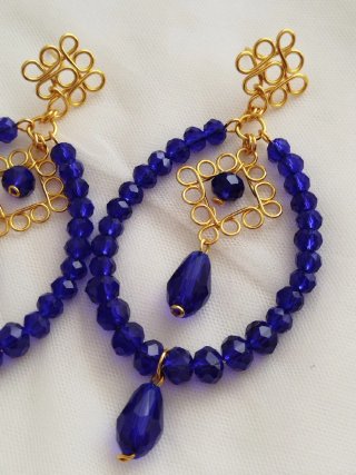 Pendientes de Flamenca con Cuentas Azules