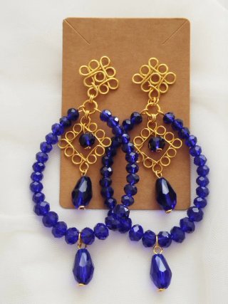 Pendientes de Flamenca con Cuentas Azules