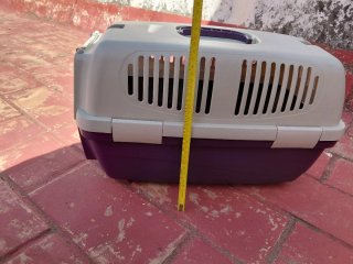 Transportín perro mediano/pequeño beige/morado