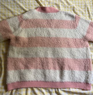Cárdigan de Rayas Rosa y Blanco