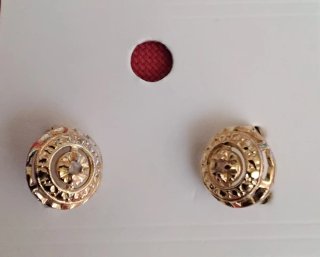 Pendientes Botón Baño de Oro