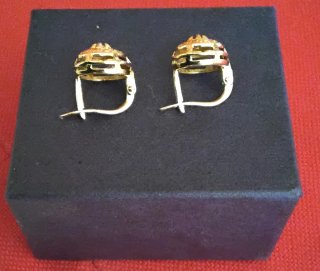 Pendientes Botón Baño de Oro