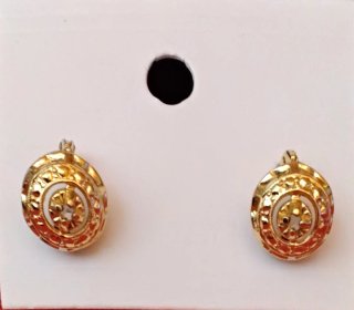 Pendientes Botón Baño de Oro