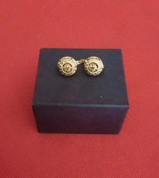 Pendientes Botón Baño de Oro