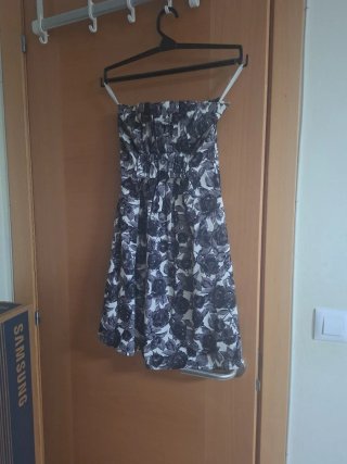 Vestido Estampado Blanco y Negro