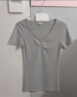 Camiseta gris mujer manga corta