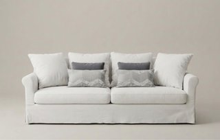 Divano letto Maison du Monde effetto lino avorio