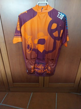 Maillot Ciclismo Talla M Naranja/Burdeos