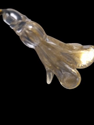 Ricambio Lampadario Vetro Murano Foglia Oro